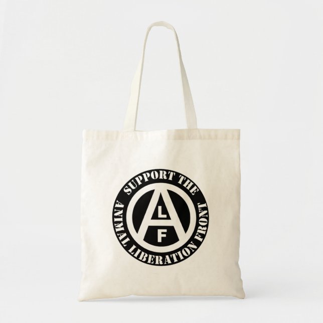 Vegetarian Vegan Support Animal Liberation Front Tote Bag (Front)