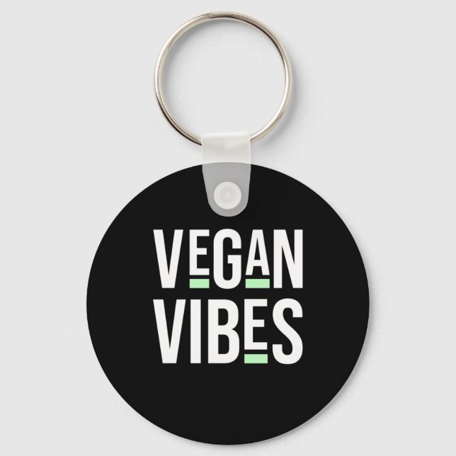 Vegetarian Vegan Vibes Key Ring (Front)