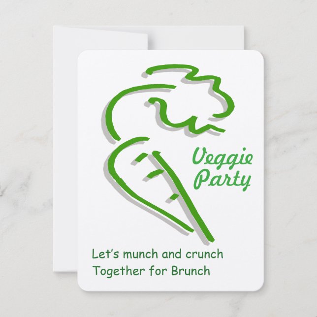 Vegetarian Veggie Party carrot  Invitation (Front)