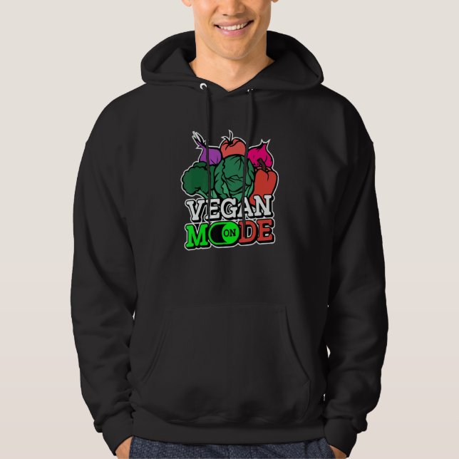 Vegetarian Vibes Vegan Mode On World Vegetarian Da Hoodie (Front)