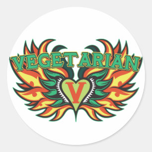 Vegetarian Wings Classic Round Sticker