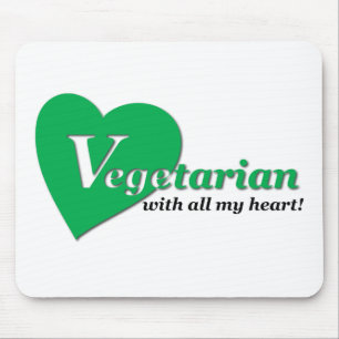 Vegetarian with all my heart mouse mat