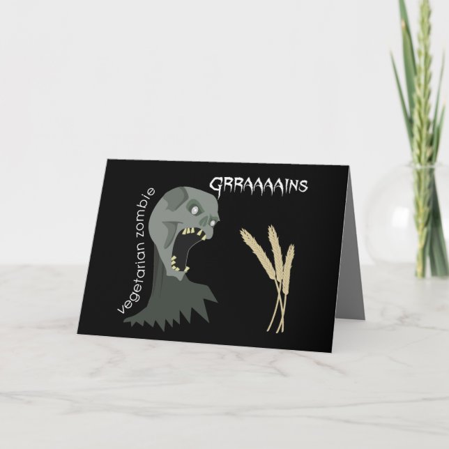 Vegetarian Zombie wants Graaaains! Card (Front)