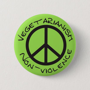 vegetarianism non-violence 6 cm round badge