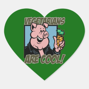 Vegetarians are Cool Heart Sticker