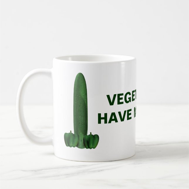 Vegetarians have more fun coffee mug (Left)