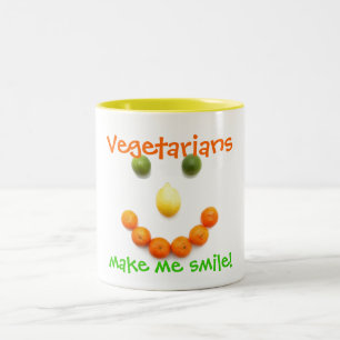 Vegetarians make me smile! Two-Tone coffee mug
