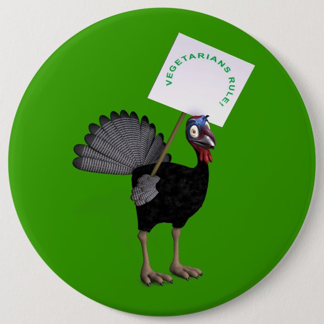 Vegetarians Rule! 6 Cm Round Badge (Front)