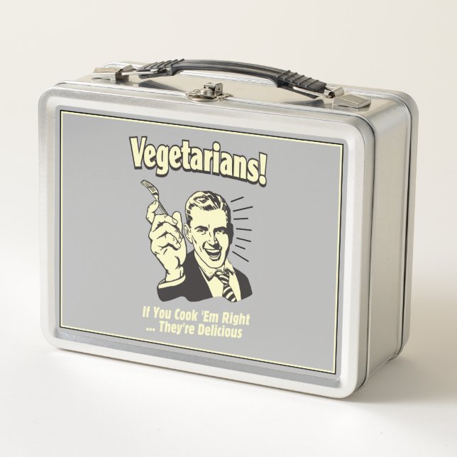 Vegetarians: They're Delicious Metal Lunch Box (Front)