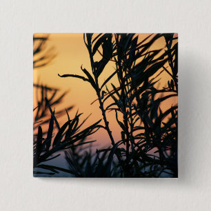 Vegetation at sunset 15 cm square badge