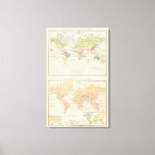 Vegetationsgebiete, Thiere Atlas Map Canvas Print