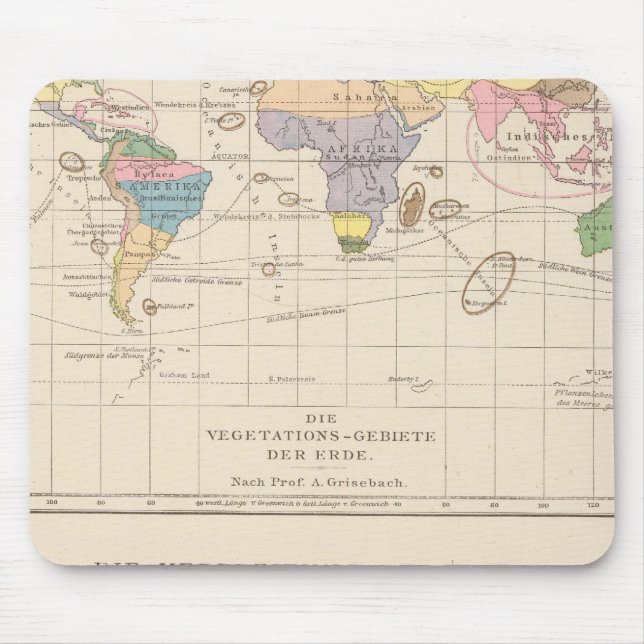 Vegetationsgebiete, Thiere Atlas Map Mouse Mat (Front)