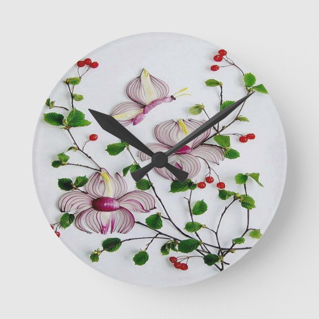 Veggie Art Round Clock (Front)