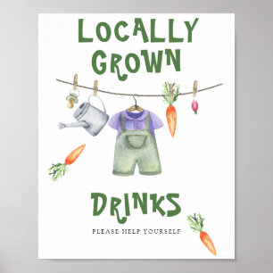 veggie baby shower - Drinks help yourself Poster