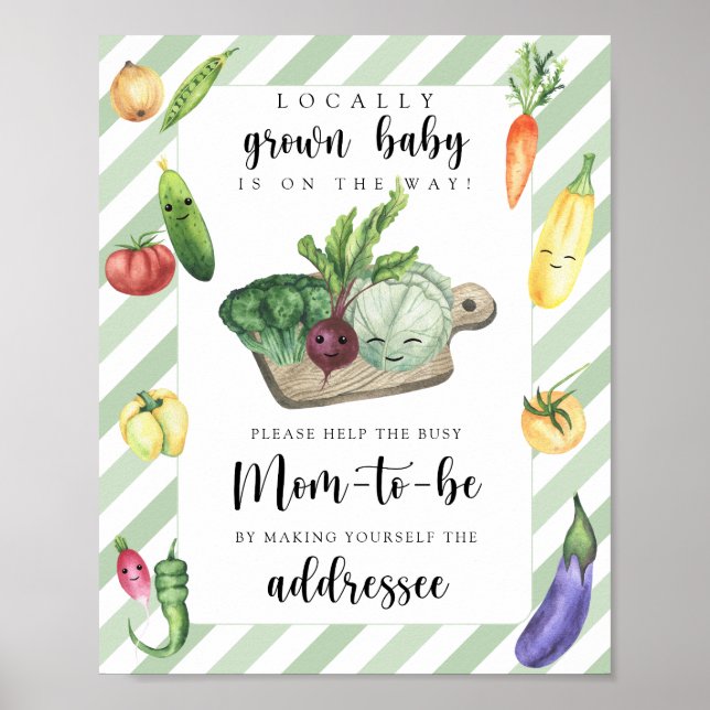Veggie baby shower - Help the Busy Mum-to-Be Poster (Front)