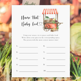 Veggie baby shower - Name that baby Food game