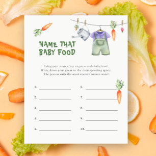 Veggie baby shower - Name that baby Food game