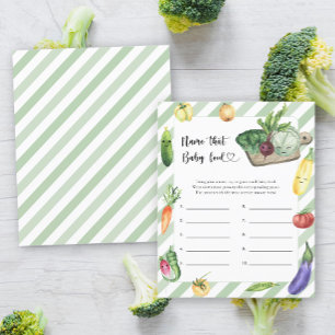 Veggie baby shower - Name that baby Food game