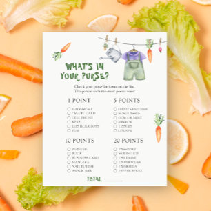 Veggie baby shower - What's in your purse game