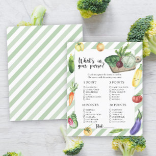 Veggie baby shower - What's in your purse game