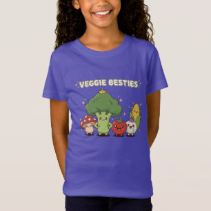 Veggie Besties   Cute Kawaii Cartoon Vegetable  T-Shirt