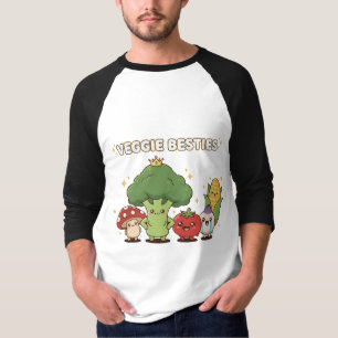 Veggie Besties Cute Kawaii Cartoon Vegetable T-Shirt