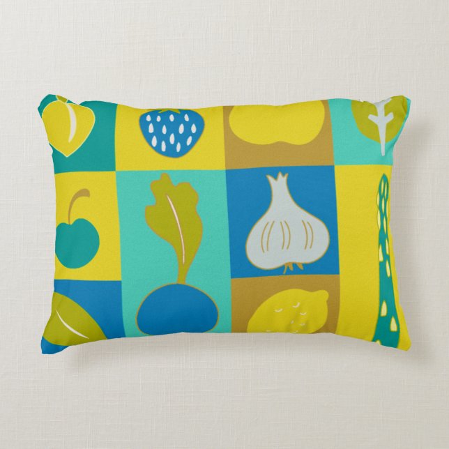 Veggie Blocks I Decorative Cushion (Front)
