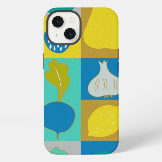 Veggie Blocks I iPhone Case (Back)