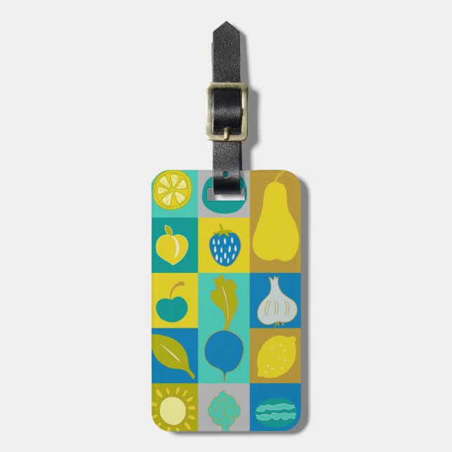 Veggie Blocks I Luggage Tag (Front Vertical)