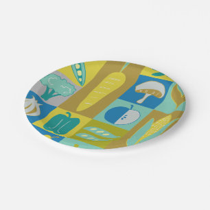 Veggie Blocks II Paper Plate