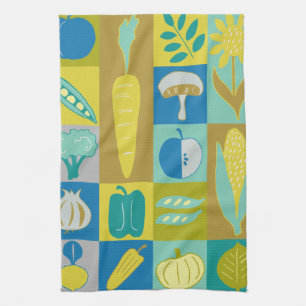 Veggie Blocks II Tea Towel