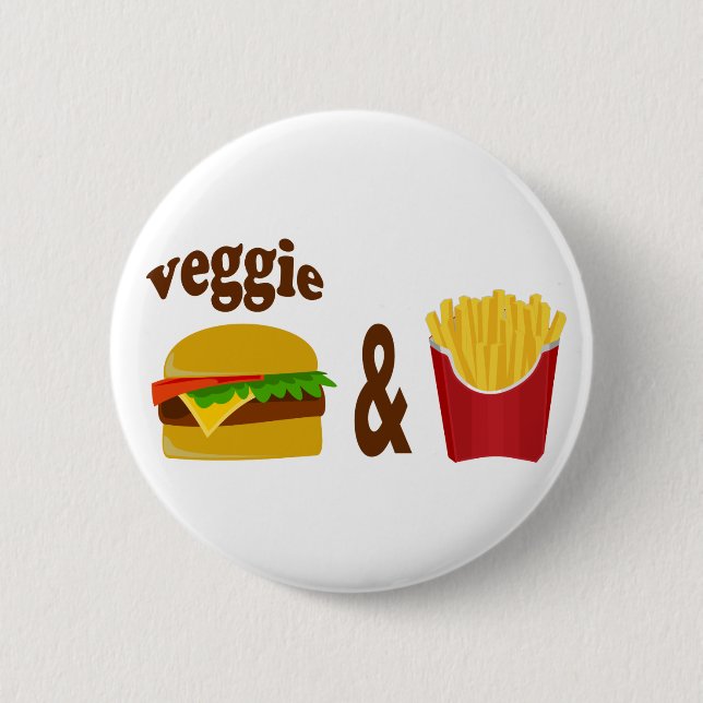 Veggie Burger and Fries 6 Cm Round Badge (Front)