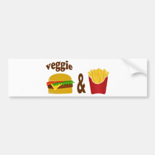 Veggie Burger and Fries Bumper Sticker