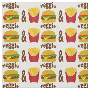 Veggie Burger and Fries Fabric