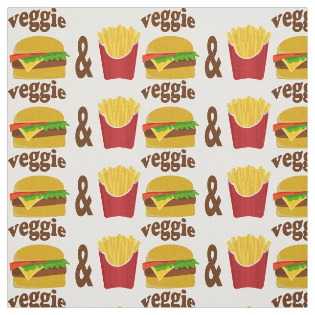 Veggie Burger and Fries Fabric (Swatch)