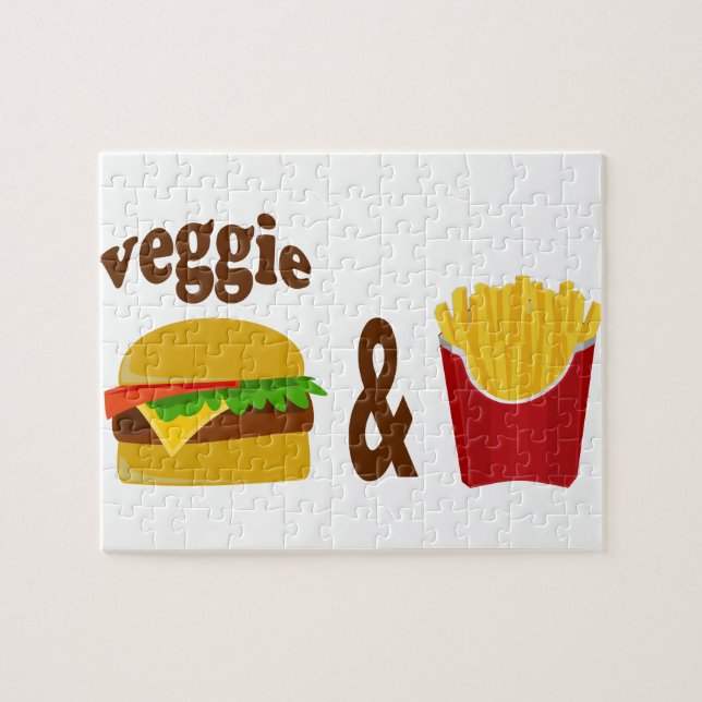 Veggie Burger and Fries Jigsaw Puzzle (Horizontal)