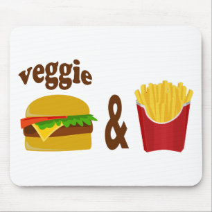 Veggie Burger and Fries Mouse Mat