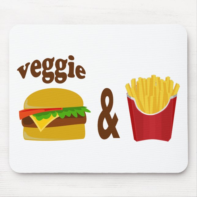 Veggie Burger and Fries Mouse Mat (Front)