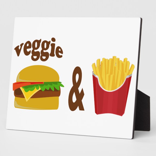 Veggie Burger and Fries Plaque (Side)