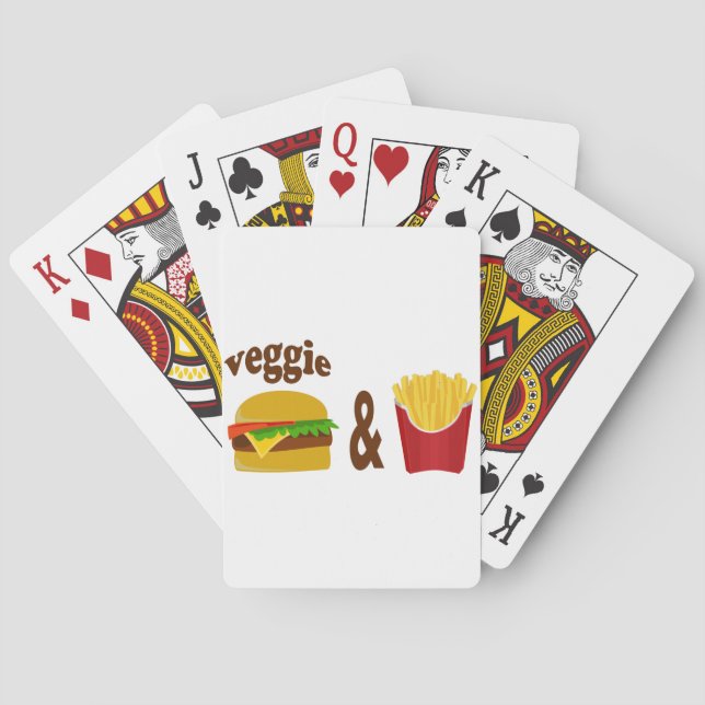 Veggie Burger and Fries Playing Cards (Back)