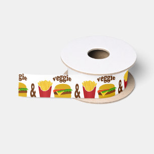 Veggie Burger and Fries Satin Ribbon