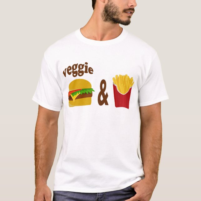 Veggie Burger and Fries T-Shirt (Front)