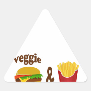 Veggie Burger and Fries Triangle Sticker
