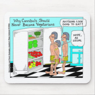 Veggie Cannibals Funny Offbeat Cartoon Gifts Mouse Mat