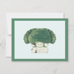 Veggie Cats Postcard -broccoli cat-