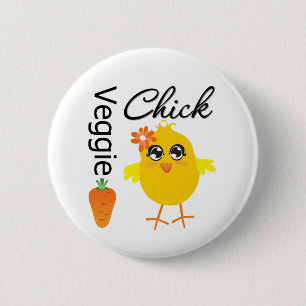 Veggie Chick 6 Cm Round Badge