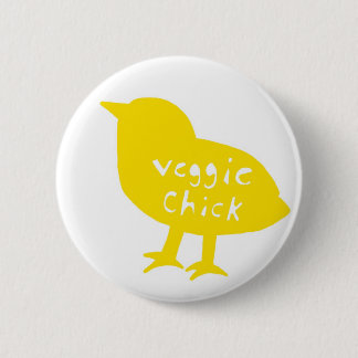 Veggie Chick Button (Yellow)