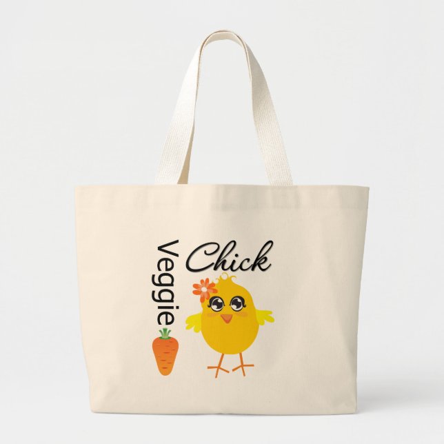 Veggie Chick Large Tote Bag (Front)
