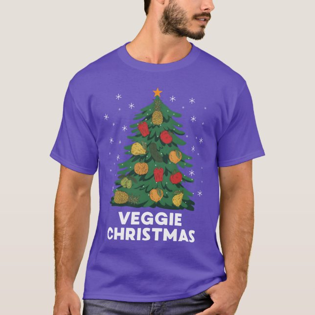 Veggie Christmas Funny Fruit Christmasrees friend T-Shirt (Front)