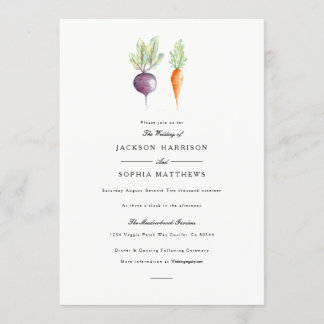 Veggie Duo | Watercolor Wedding Invite